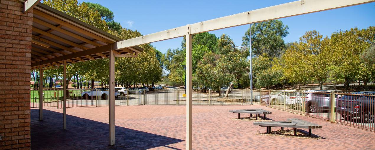 Kardinya Hall has an enclosed area outside, accessible from the Meeting Room