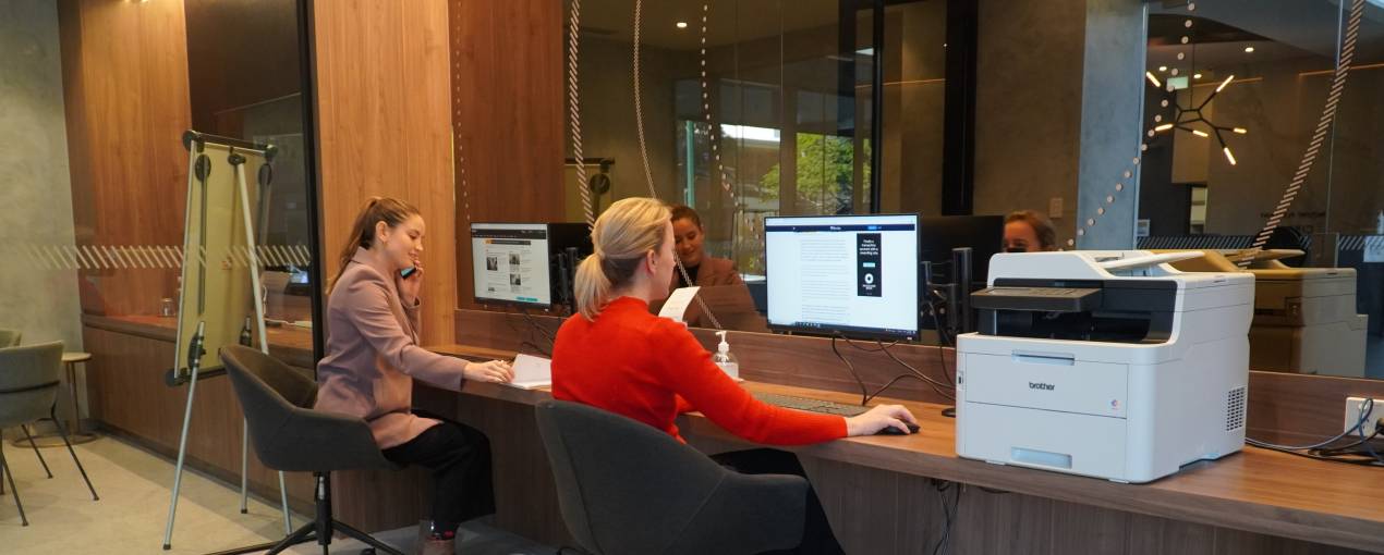 There are two computers available with WiFi, Microsoft Office and printer