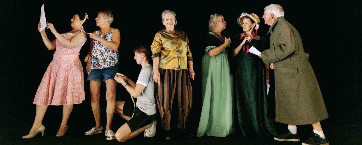 Melville Theatre Company preparing for a show at Melville Main Hall, photograph by Natasja Kremers