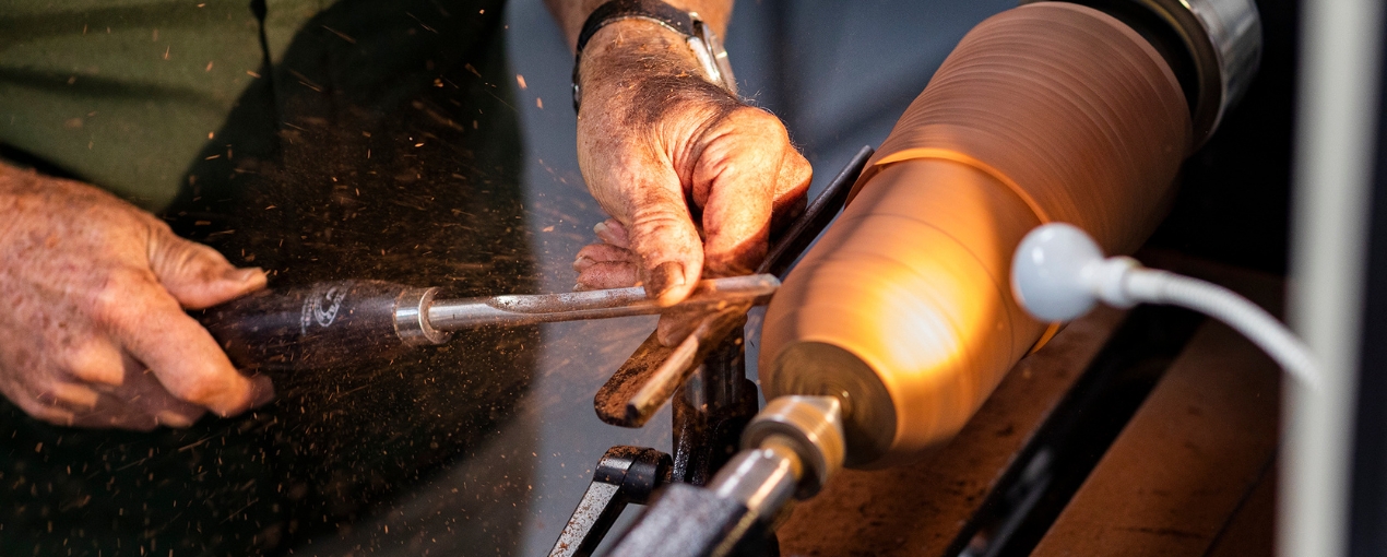 Melville Woodturners in action, as part of Melville Open Studios 2023, photograph by Luke Riley