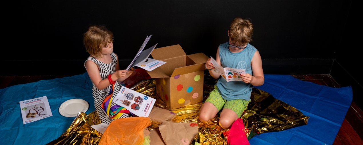 Art Box - a curated box of creative activities to complete at home designed for families to use during COVID lockdowns.