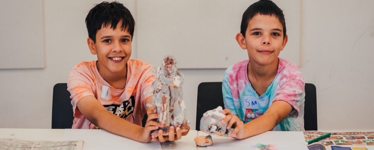 Creating mini monuments with Nazerul Ben-Dzulkefli at Art School.