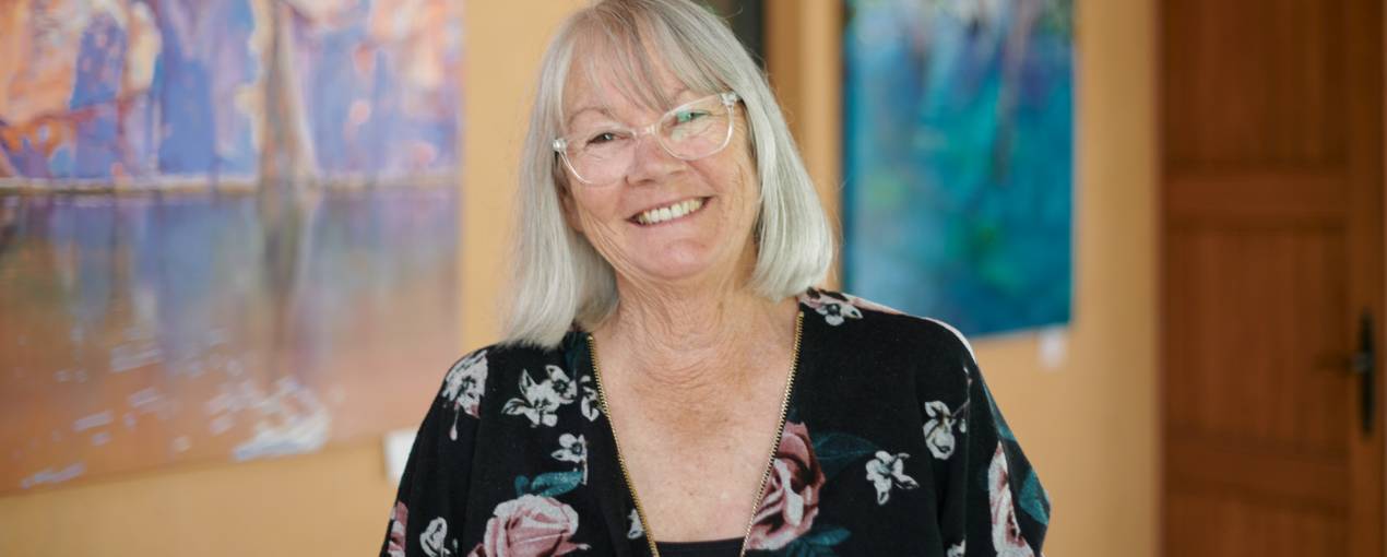 Artist Susan Sheppard at her home studio, Alfred Cove, Melville Open Studios 2022
