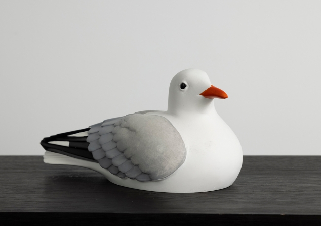 A silver gull sculpture by Abdul-Rahman Abdullah