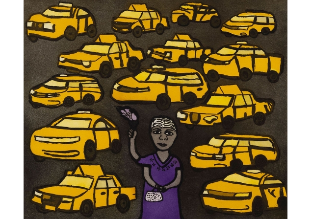 Yellow Taxi's artwork by Laurel Nannup