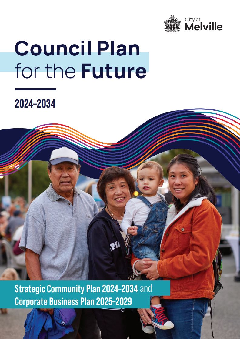 Cover page of the City of Melville's 2024-2034 Council Plan for the Future document.
