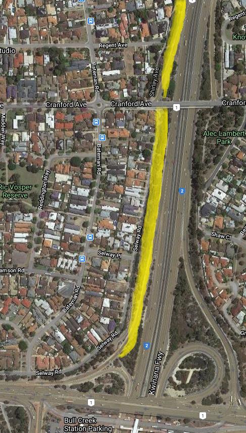 Aerial view of PSP route