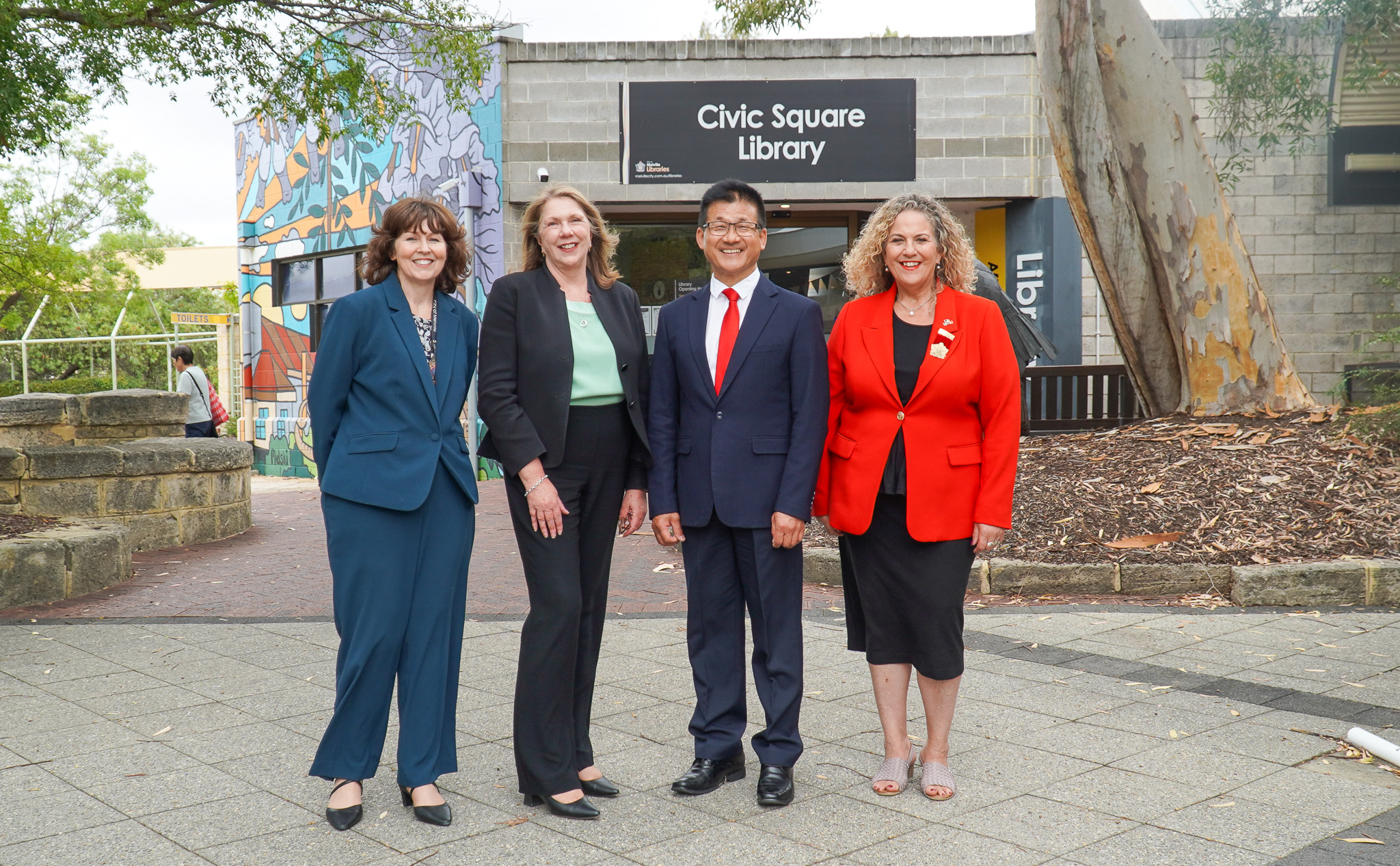 City of Melville CEO Gail Bowman, Minister Catherine King, Member for Tangney Sam Lim and City of Melville  Deputy Mayor Karen Wheatland
