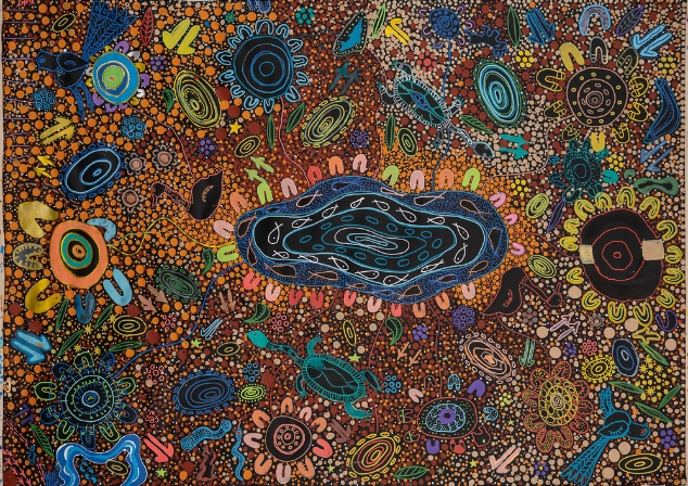 Image of colourful Aboriginal artwork.