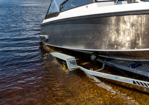 boat being lowered into the water