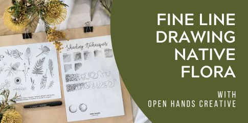 Fine Line Drawing Native Flora