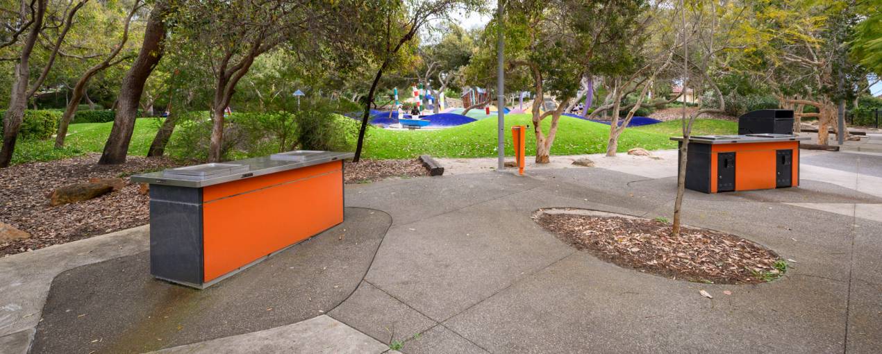 There are multiple barbeques in the Kadidjiny Park area