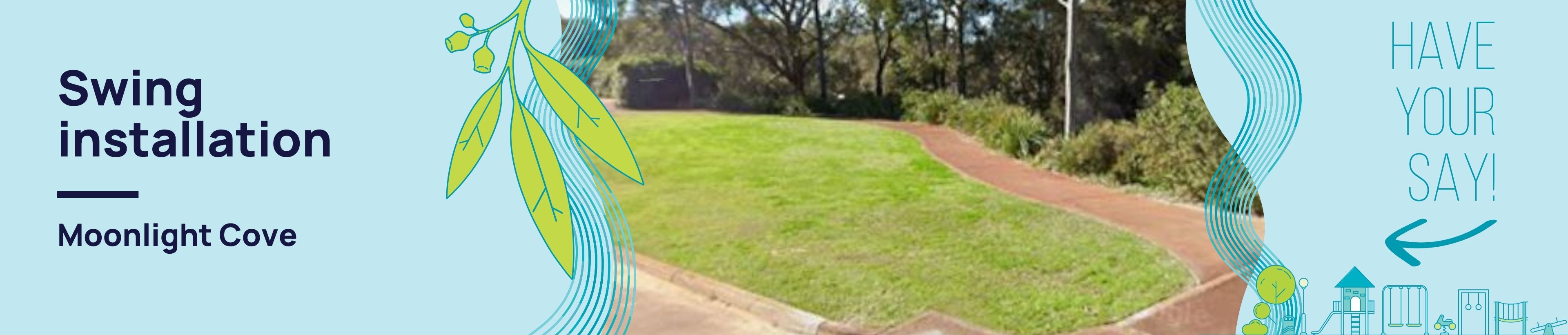 Moonlight Cove in Brentwood, grass with path for possible swing