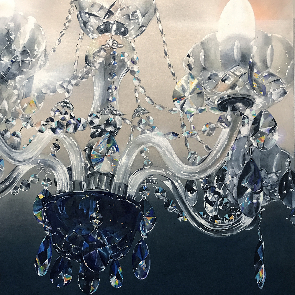 Acrylic painting of a chandelier