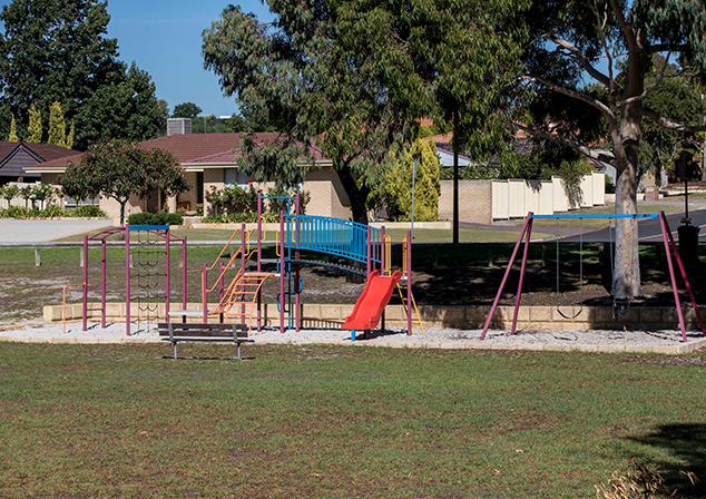 Children's Playground with swings and slide