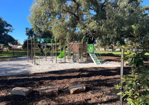 Image of playground equipment at Mick Jahn Reserve