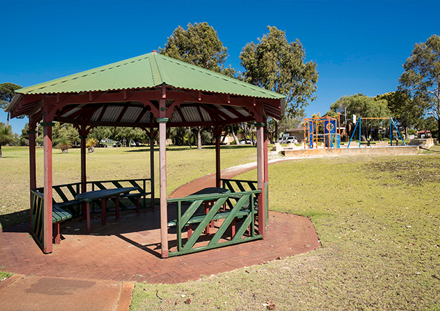 Gazebo and children's playground