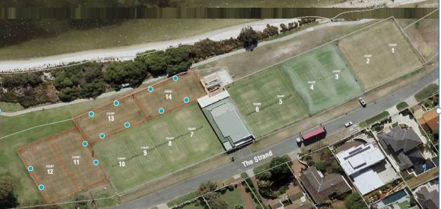 Aerial view of tennis courts