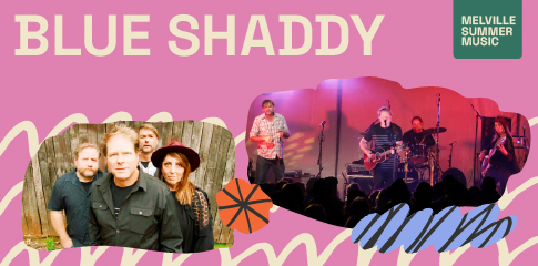 Event poster advertising Blue Shaddy at Melville Summer Music