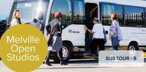 citizens getting on a city of melville bus 