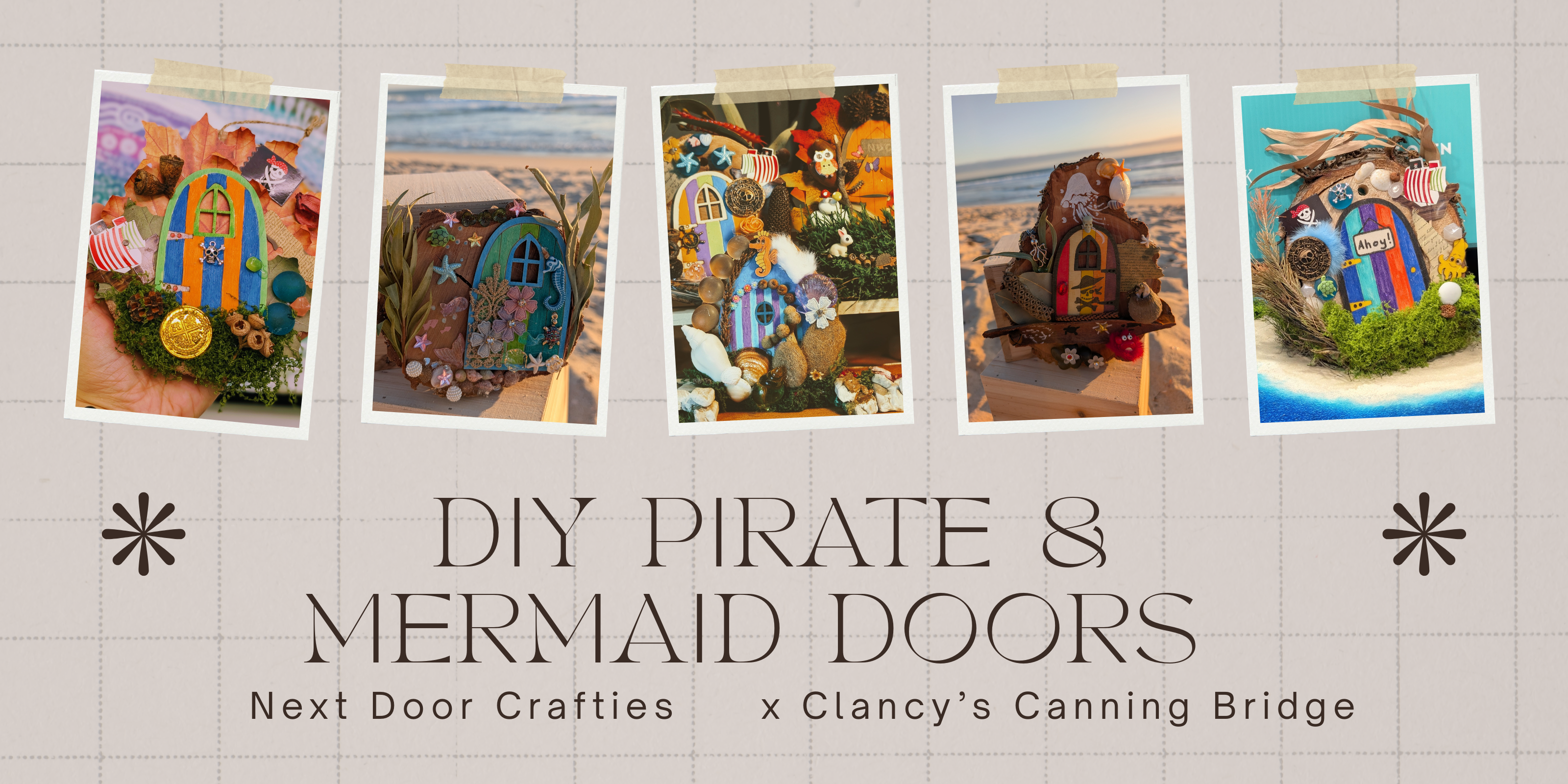DIY Pirate & Mermaid Door crafts flyer