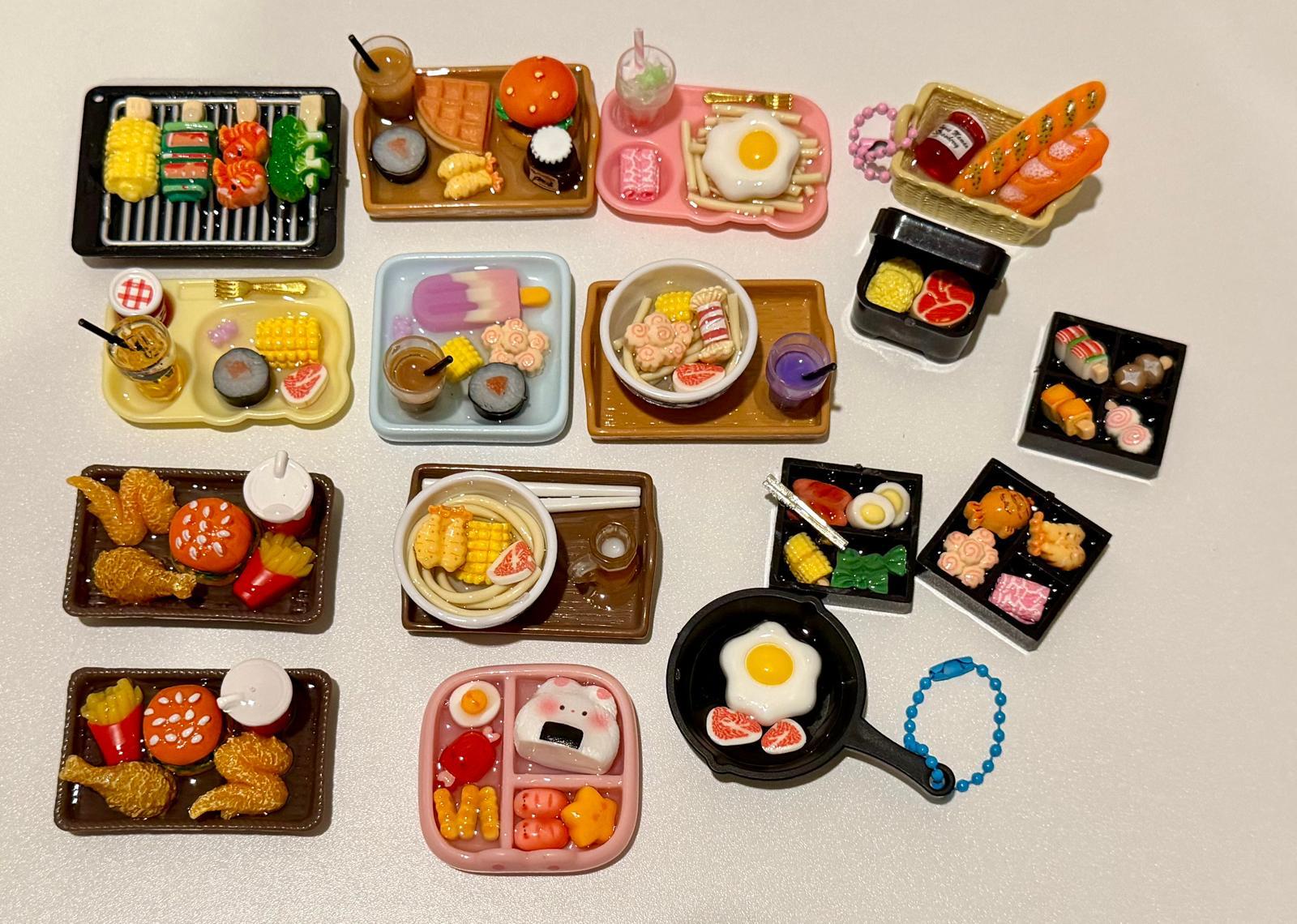 Miniature food figurines made from clay