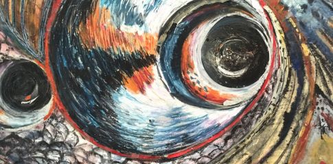 a drawing of a spiral