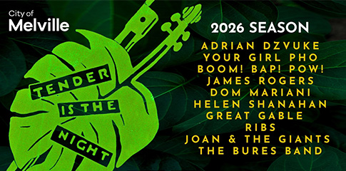 Image of a leaf with the text tender is the night - promo flyer