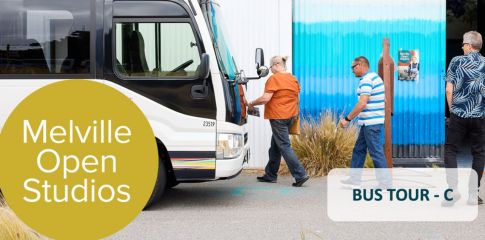 citizens getting on a city of melville bus 