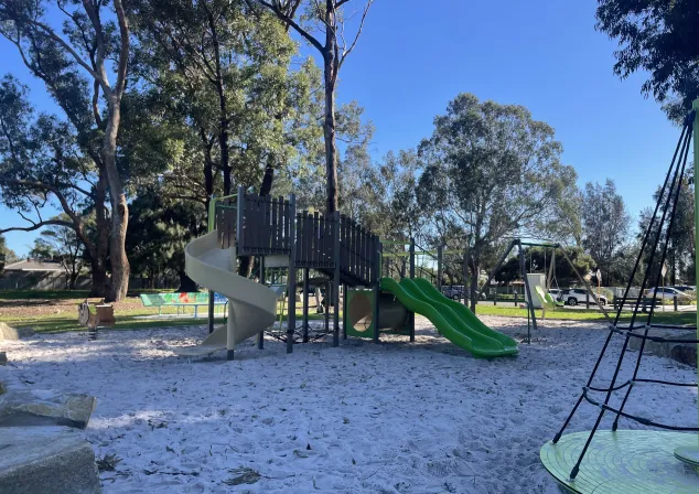 Photo of the upgraded playground equipment at Montague Hillary Park