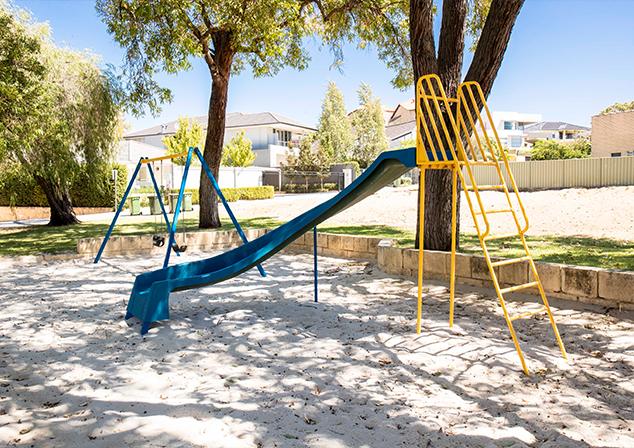 Children's playground with slide