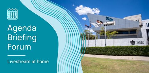 Agenda Briefing Forum text on a picture of the Civic Centre