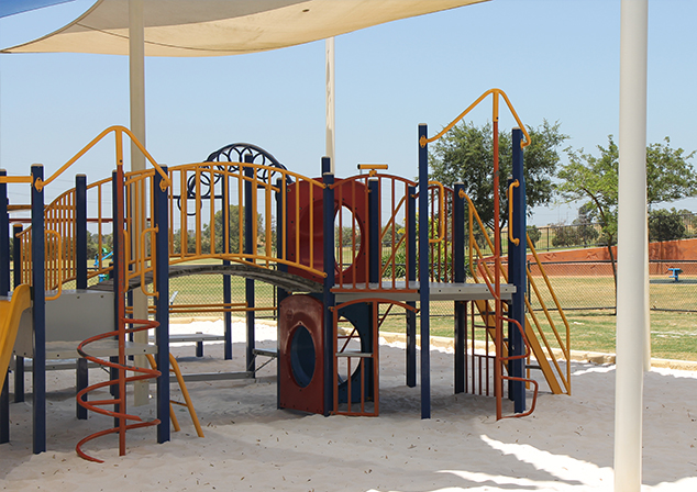 Children's playground in sand pit