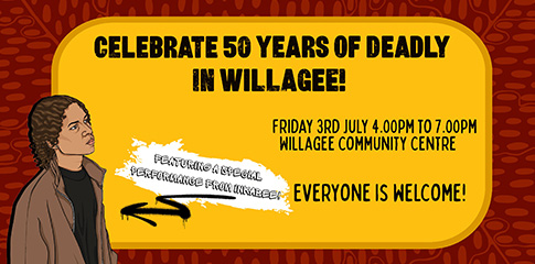 Banner for a NAIDOC celebration at Willagee Community Centre.